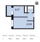 Планировка 1-комнатной квартиры, 28,2 м2