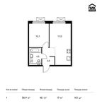 Планировка 1-комнатной квартиры, 35,9 м2