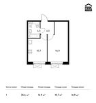Планировка 1-комнатной квартиры, 35,6 м2