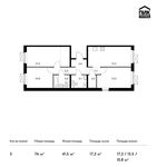 Планировка 3-комнатной квартиры, 76 м2
