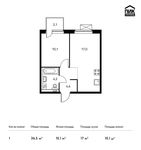 Планировка 1-комнатной квартиры, 36,5 м2