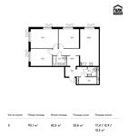 Планировка 3-комнатной квартиры, 93,1 м2