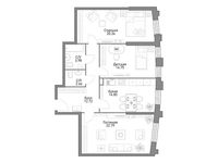 Планировка 3-комнатной квартиры, 92,09 м2