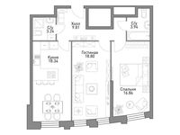 Планировка 1-комнатной квартиры, 70,99 м2
