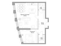 Планировка 1-комнатной квартиры, 71,77 м2
