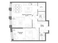 Планировка 1-комнатной квартиры, 73,2 м2