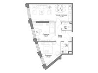 Планировка 1-комнатной квартиры, 73,91 м2