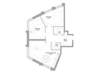 Планировка 1-комнатной квартиры, 82,43 м2