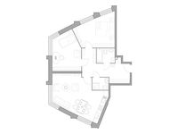 Планировка 1-комнатной квартиры, 82,86 м2
