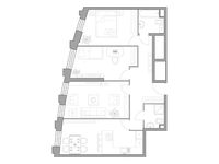 Планировка 1-комнатной квартиры, 83,96 м2