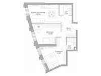 Планировка 1-комнатной квартиры, 57,68 м2
