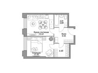 Планировка 1-комнатной квартиры, 40,46 м2