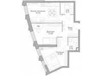 Планировка 1-комнатной квартиры, 57,96 м2