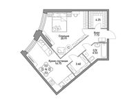 Планировка 1-комнатной квартиры, 61,95 м2