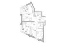 Планировка 2-комнатной квартиры, 63,59 м2