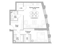 Планировка 2-комнатной квартиры, 66,61 м2