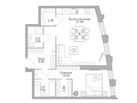 Планировка 2-комнатной квартиры, 66,9 м2