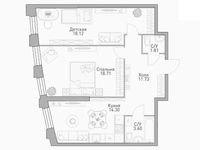 Планировка 2-комнатной квартиры, 69,84 м2