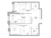 Планировка 2-комнатной квартиры, 71,49 м2