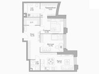 Планировка 2-комнатной квартиры, 79,3 м2
