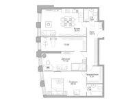 Планировка 3-комнатной квартиры, 100,46 м2