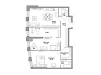 Планировка 3-комнатной квартиры, 100,77 м2