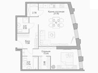 Планировка 2-комнатной квартиры, 67,18 м2