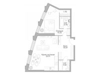Планировка 2-комнатной квартиры, 61,18 м2