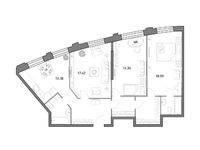 Планировка 3-комнатной квартиры, 94,7 м2