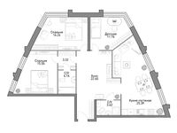 Планировка 3-комнатной квартиры, 104,8 м2