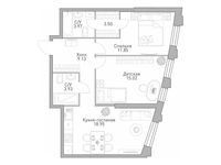 Планировка 2-комнатной квартиры, 68,18 м2