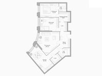 Планировка 3-комнатной квартиры, 100,51 м2