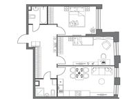 Планировка 2-комнатной квартиры, 71,03 м2