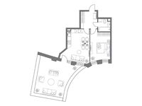 Планировка 1-комнатной квартиры, 53,41 м2