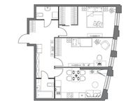 Планировка 2-комнатной квартиры, 68,58 м2