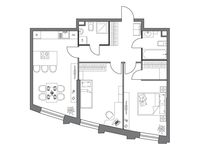 Планировка 2-комнатной квартиры, 68,79 м2