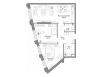 Планировка 1-комнатной квартиры, 73,85 м2