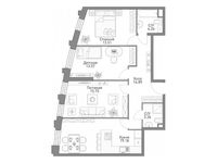 Планировка 1-комнатной квартиры, 84,81 м2