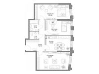 Планировка 3-комнатной квартиры, 91,89 м2