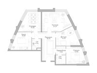 Планировка 4-комнатной квартиры, 106,55 м2