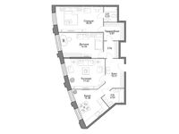 Планировка 3-комнатной квартиры, 94,39 м2