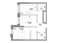 Планировка 1-комнатной квартиры, 68,72 м2