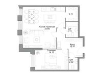Планировка 1-комнатной квартиры, 68,79 м2