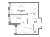 Планировка 1-комнатной квартиры, 69 м2