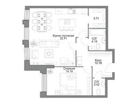 Планировка 1-комнатной квартиры, 69,13 м2