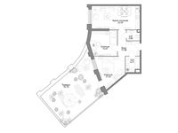 Планировка 1-комнатной квартиры, 82,76 м2