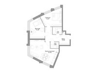Планировка 1-комнатной квартиры, 82,91 м2