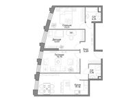 Планировка 1-комнатной квартиры, 84,69 м2