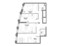 Планировка 1-комнатной квартиры, 84,75 м2