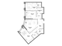 Планировка 3-комнатной квартиры, 100,22 м2